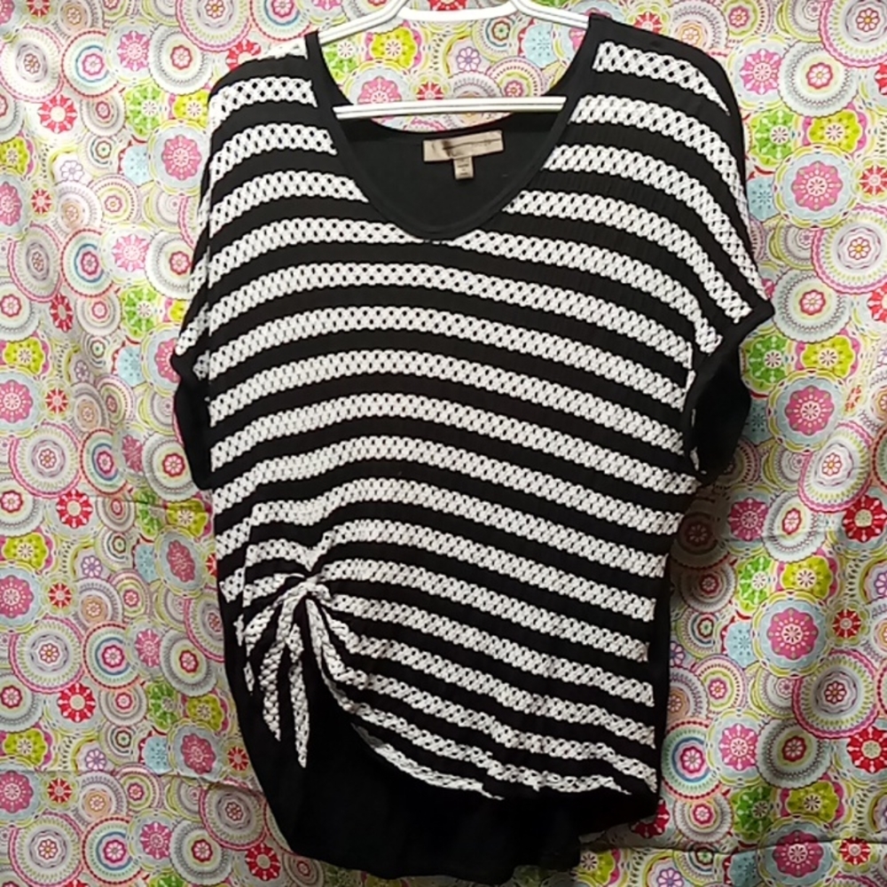 Red 23 striped top/blouse, Large